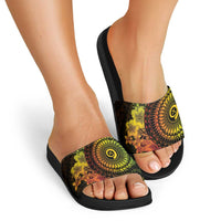 Vanuatu Slide Sandals Hibisus Polynesian Pattern Reggae - Polynesian Pride