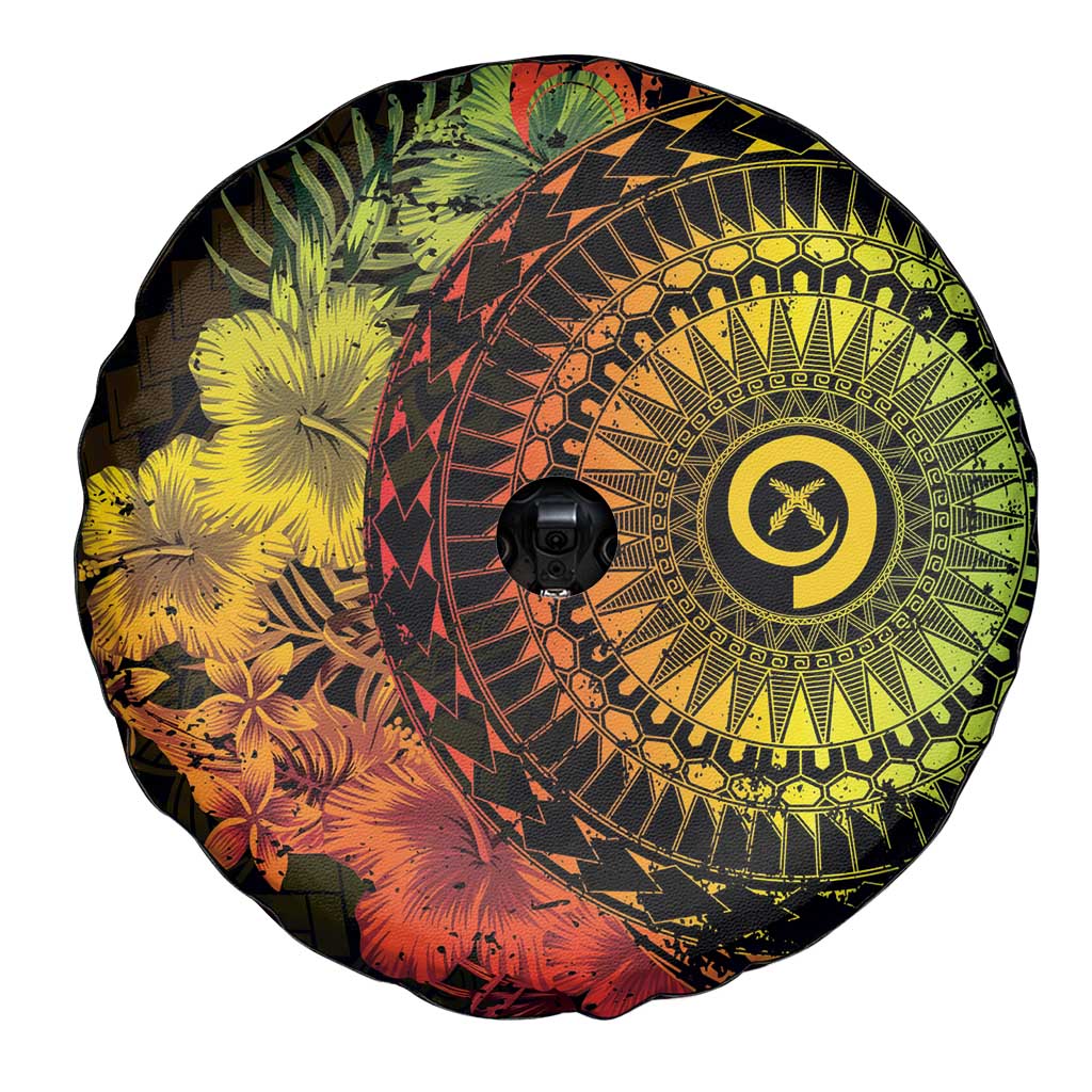 Vanuatu Spare Tire Cover Hibisus Polynesian Pattern Reggae - Polynesian Pride