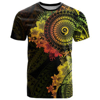Vanuatu T Shirt Hibisus Polynesian Pattern Reggae - Polynesian Pride