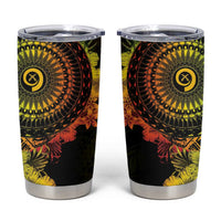 Vanuatu Tumbler Cup Hibisus Polynesian Pattern Reggae - Polynesian Pride