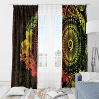 Vanuatu Window Curtain Hibisus Polynesian Pattern Reggae - Polynesian Pride