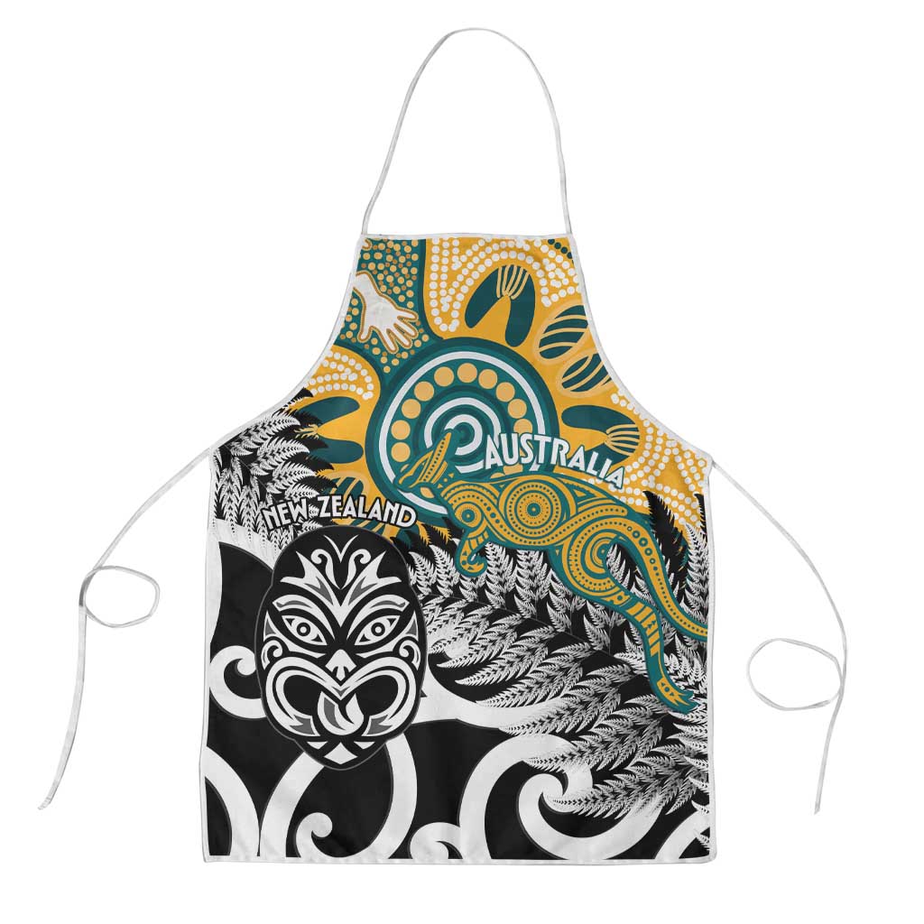 New Zealand Australia Rugby Apron Wallabies Aboriginal All Black Maori Tiki Together - Polynesian Pride