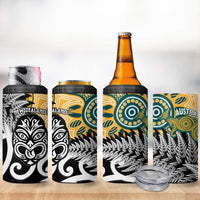 New Zealand Australia Rugby 4 in 1 Can Cooler Tumbler Wallabies Aboriginal All Black Maori Tiki Together - Polynesian Pride