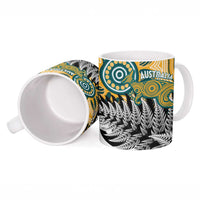 New Zealand Australia Rugby Ceramic Mug Wallabies Aboriginal All Black Maori Tiki Together - Polynesian Pride