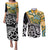 New Zealand Australia Rugby Custom Couples Matching Puletasi and Long Sleeve Button Shirt Wallabies Aboriginal All Black Maori Tiki Together - Polynesian Pride