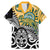 New Zealand Australia Rugby Custom Family Matching Mermaid Dress and Hawaiian Shirt Wallabies Aboriginal All Black Maori Tiki Together - Polynesian Pride