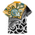 New Zealand Australia Rugby Custom Family Matching Off Shoulder Short Dress and Hawaiian Shirt Wallabies Aboriginal All Black Maori Tiki Together - Polynesian Pride