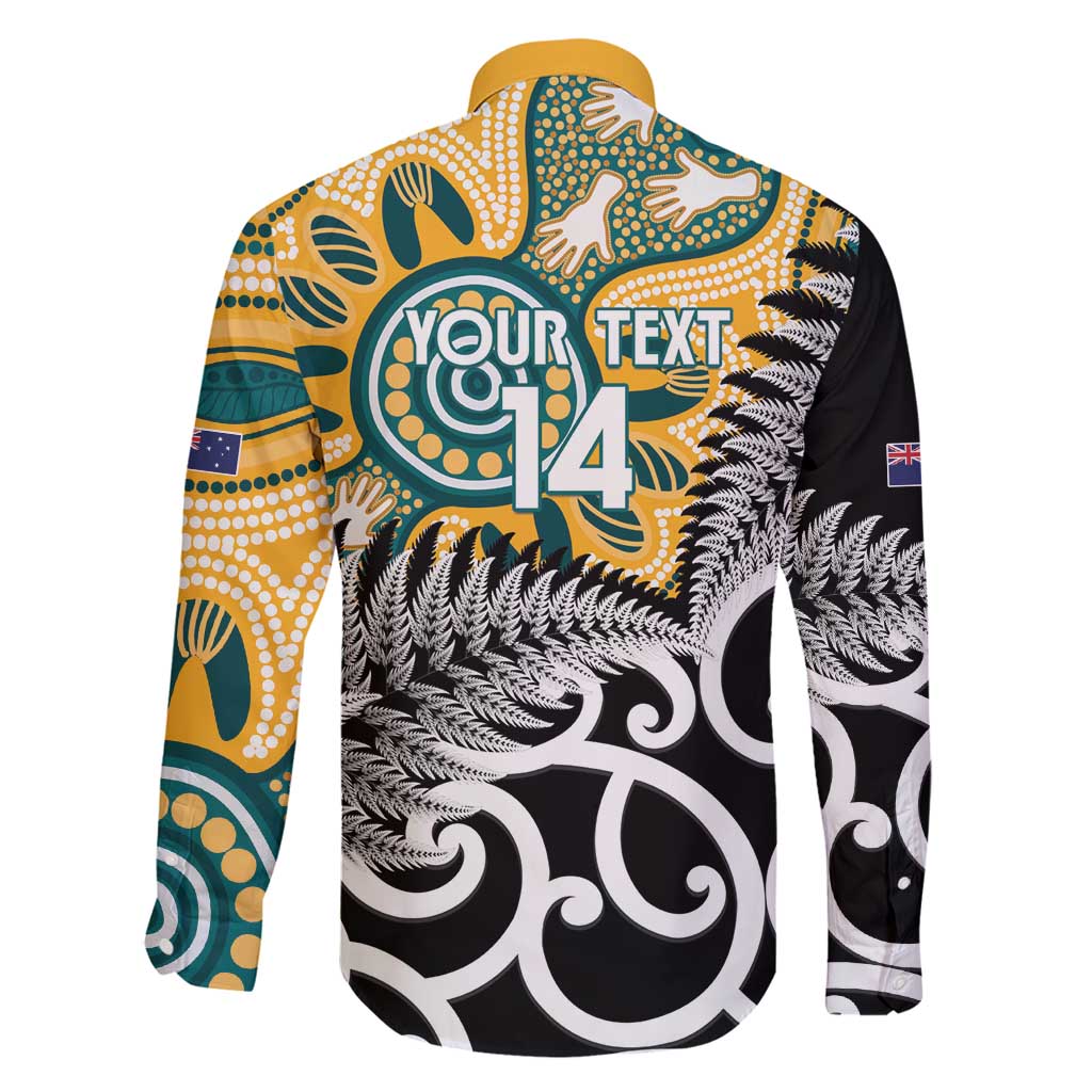 New Zealand Australia Rugby Custom Family Matching Off Shoulder Short Dress and Hawaiian Shirt Wallabies Aboriginal All Black Maori Tiki Together - Polynesian Pride