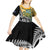 New Zealand Australia Rugby Custom Kid Short Sleeve Dress Wallabies Aboriginal All Black Maori Tiki Together - Polynesian Pride