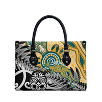 New Zealand Australia Rugby Leather Bag Wallabies Aboriginal All Black Maori Tiki Together - Polynesian Pride