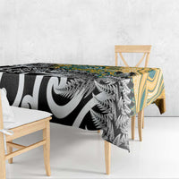 New Zealand Australia Rugby Tablecloth Wallabies Aboriginal All Black Maori Tiki Together - Polynesian Pride