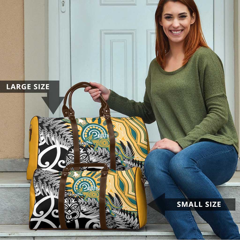 New Zealand Australia Rugby Travel Bag Wallabies Aboriginal All Black Maori Tiki Together - Polynesian Pride