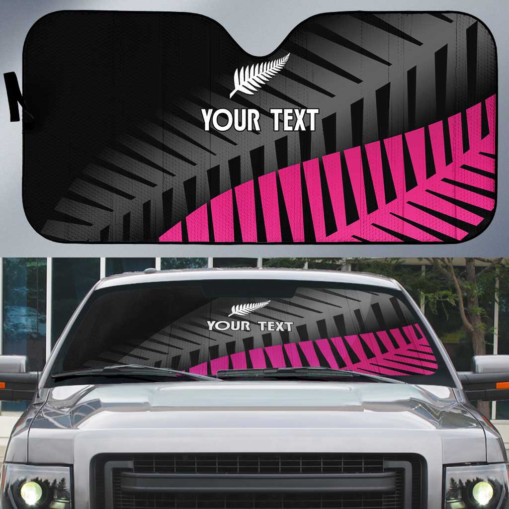 New Zealand Silver Fern Rugby Custom Auto Sun Shade 2025 All Black Go Champions - Polynesian Pride