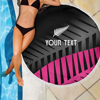 New Zealand Silver Fern Rugby Custom Beach Blanket 2025 All Black Go Champions - Polynesian Pride