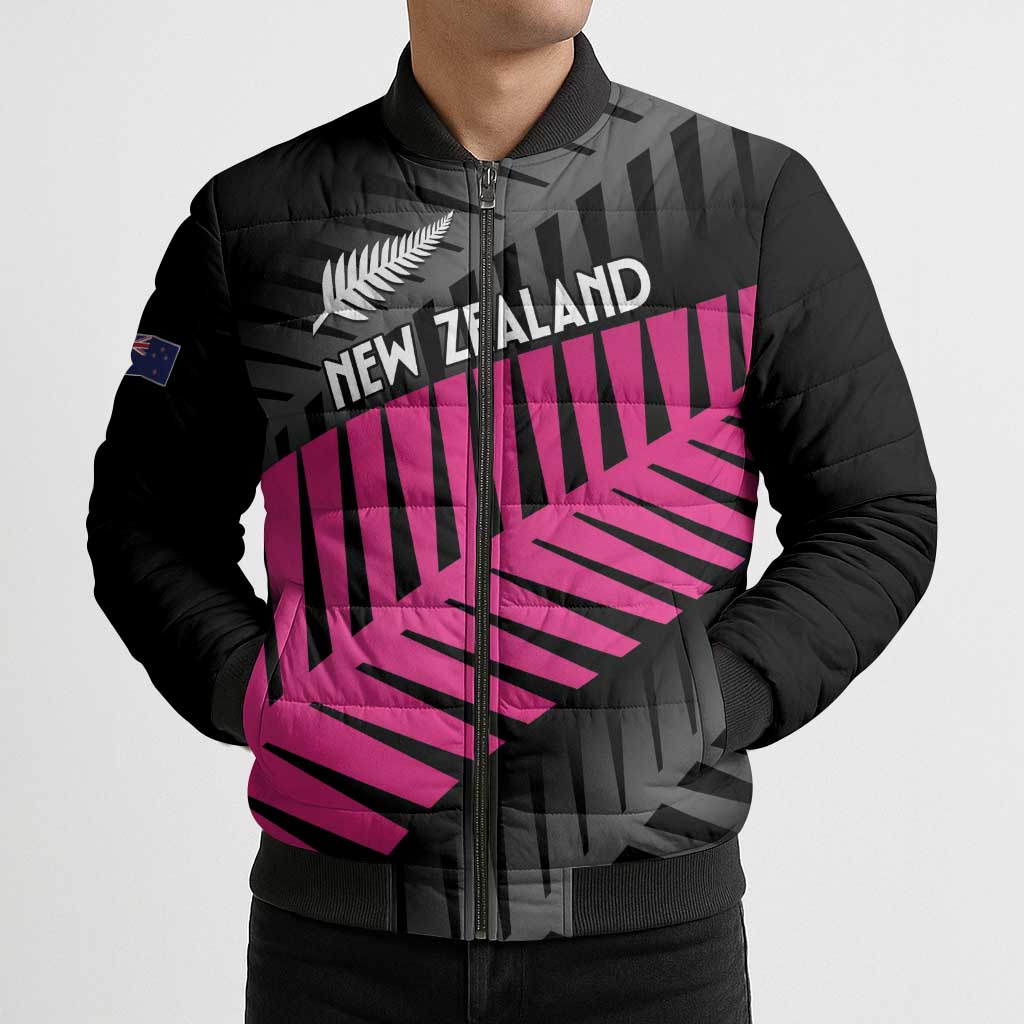 New Zealand Silver Fern Rugby Custom Bomber Puffer Jacket 2025 All Black Go Champions - Polynesian Pride