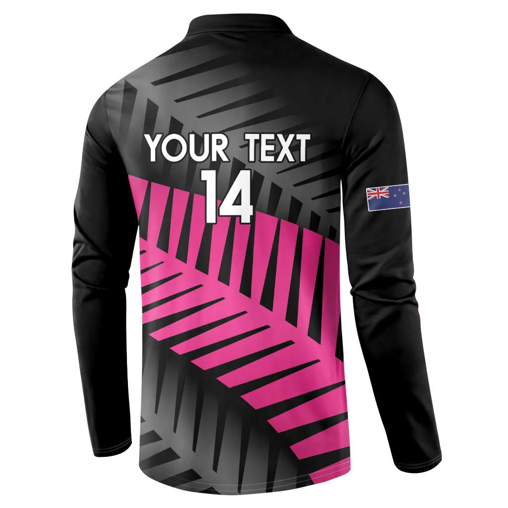 New Zealand Silver Fern Rugby Custom Button Sweatshirt 2025 All Black Go Champions - Polynesian Pride