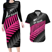 New Zealand Silver Fern Rugby Custom Couples Matching Long Sleeve Bodycon Dress and Hawaiian Shirt 2025 All Black Go Champions - Polynesian Pride