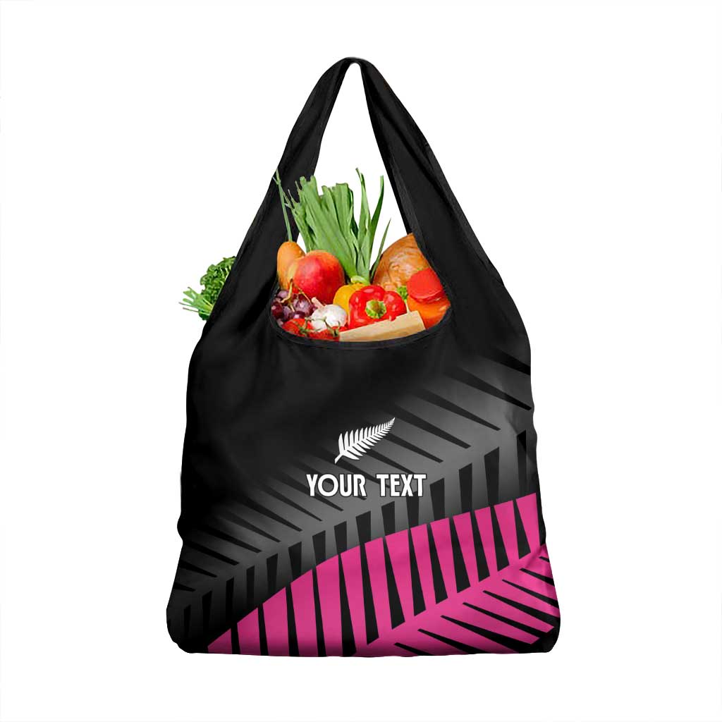New Zealand Silver Fern Rugby Custom Grocery Bag 2025 All Black Go Champions - Polynesian Pride