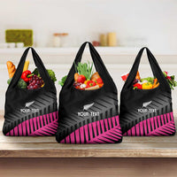 New Zealand Silver Fern Rugby Custom Grocery Bag 2025 All Black Go Champions - Polynesian Pride