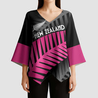 New Zealand Silver Fern Rugby Custom Kimono Sleeve Blouse 2025 All Black Go Champions - Polynesian Pride