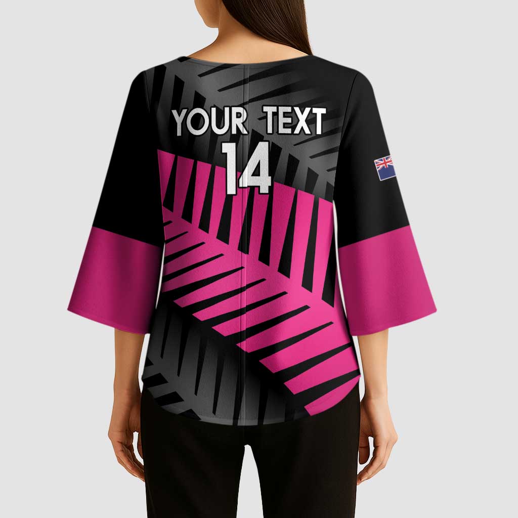 New Zealand Silver Fern Rugby Custom Kimono Sleeve Blouse 2025 All Black Go Champions - Polynesian Pride