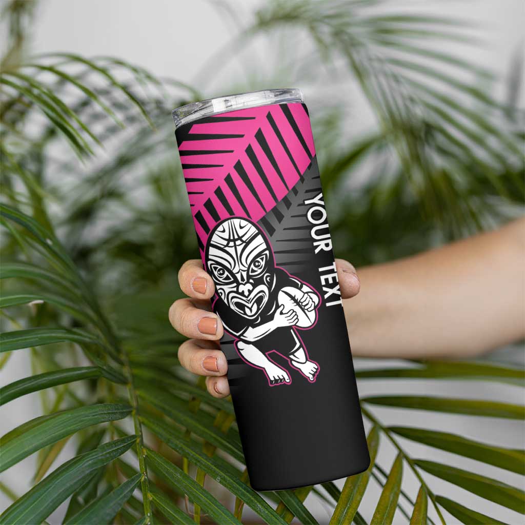 New Zealand Silver Fern Rugby Custom Skinny Tumbler 2025 All Black Go Champions - Polynesian Pride