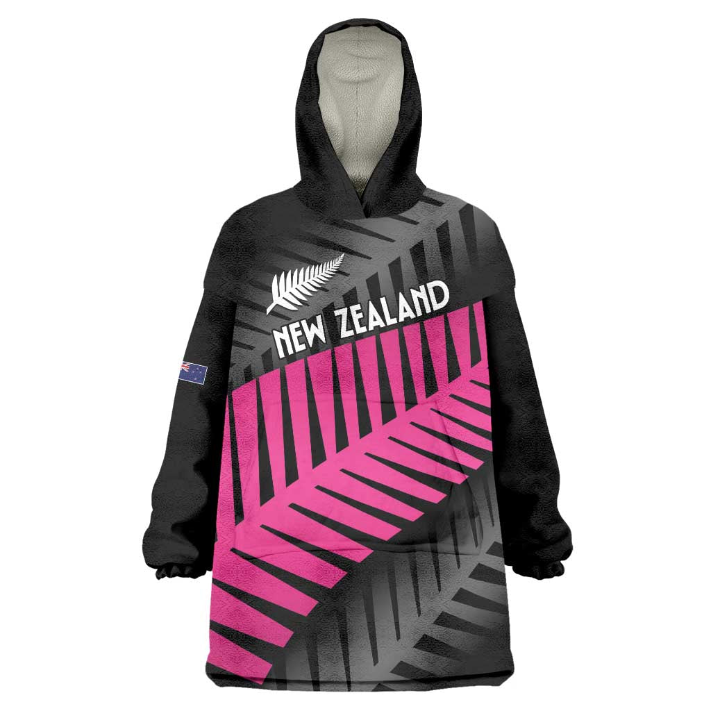 New Zealand Silver Fern Rugby Custom Wearable Blanket Hoodie 2025 All Black Go Champions - Polynesian Pride