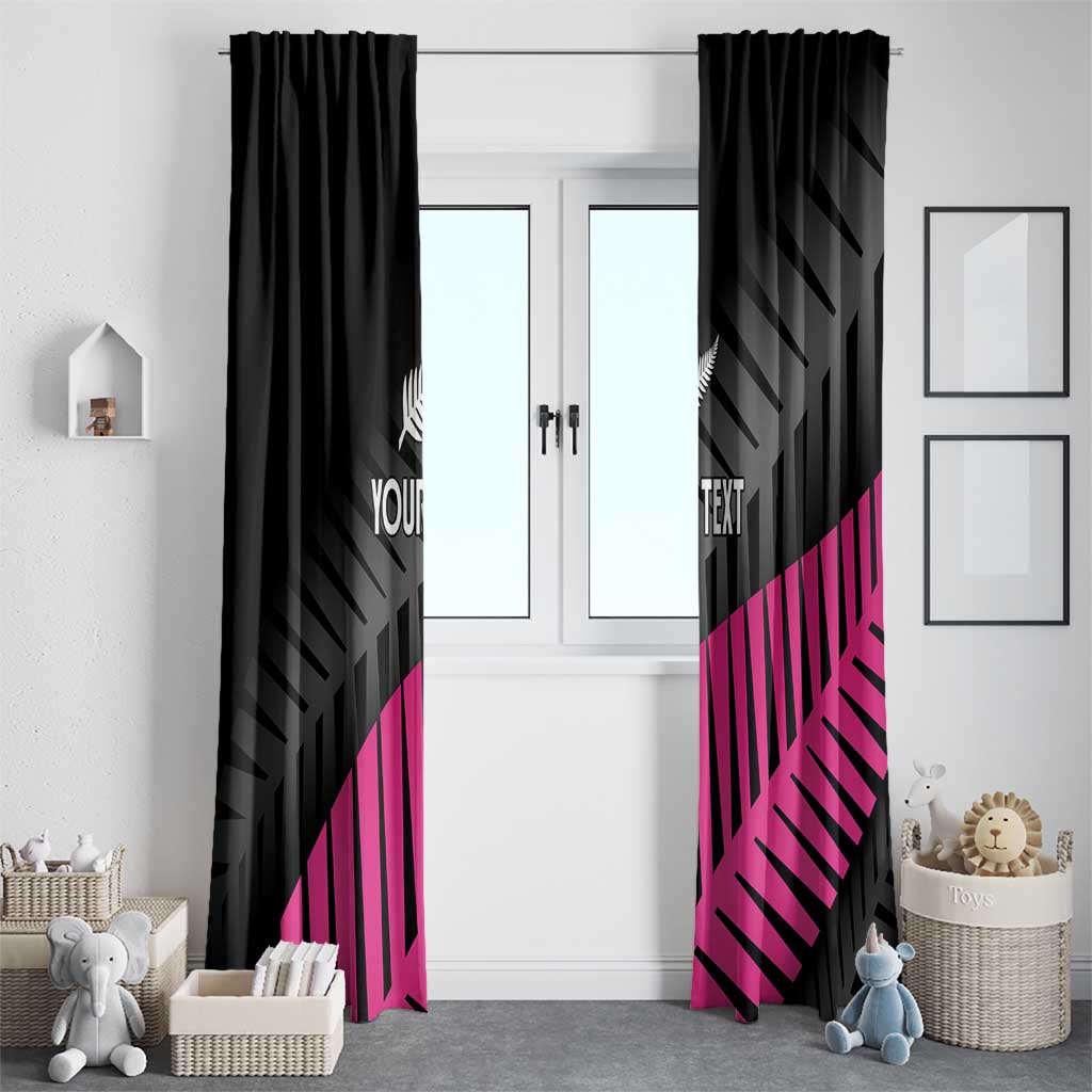 New Zealand Silver Fern Rugby Custom Window Curtain 2025 All Black Go Champions - Polynesian Pride
