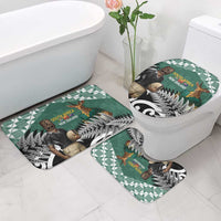 New Zealand South Africa Rugby Bathroom Set Springboks Kente All Black Maori Together - Polynesian Pride