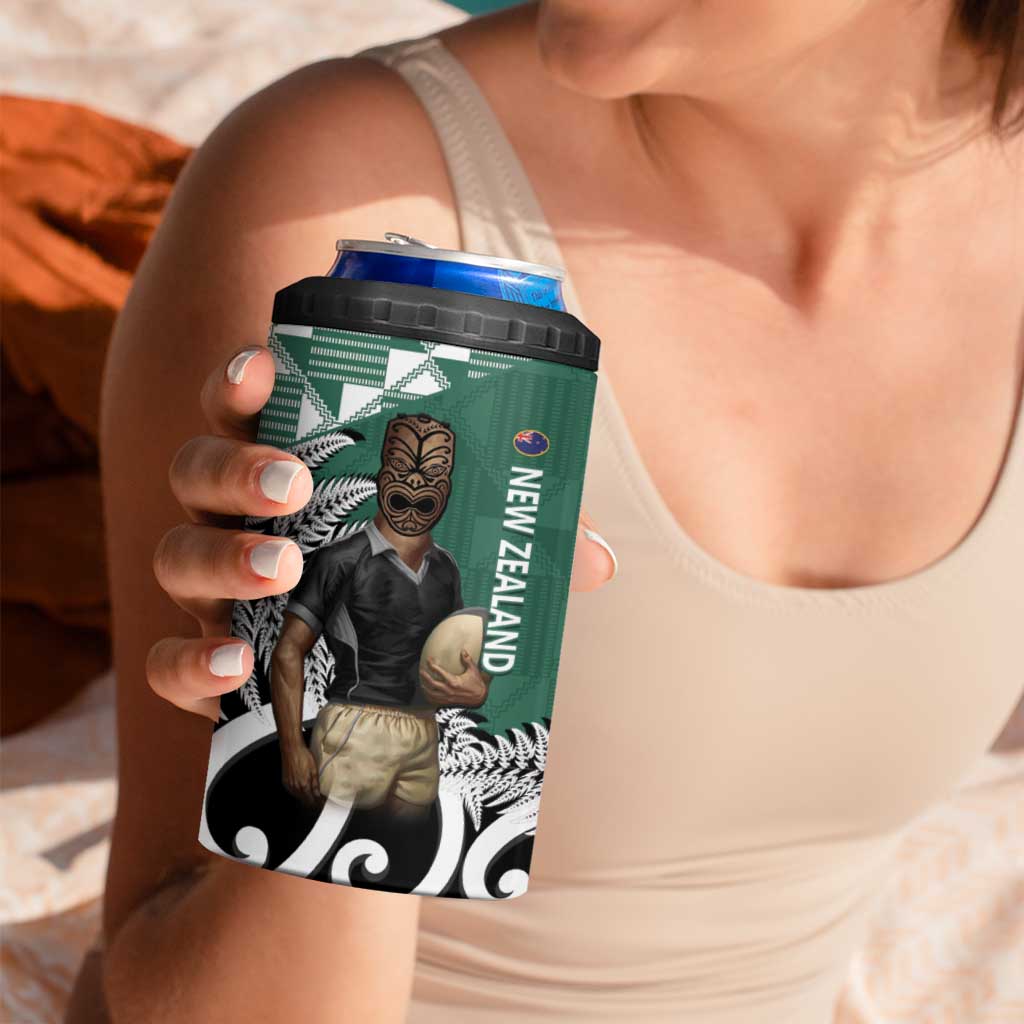 New Zealand South Africa Rugby 4 in 1 Can Cooler Tumbler Springboks Kente All Black Maori Together - Polynesian Pride