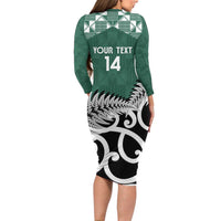 New Zealand South Africa Rugby Custom Family Matching Long Sleeve Bodycon Dress and Hawaiian Shirt Springboks Kente All Black Maori Together - Polynesian Pride