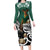 New Zealand South Africa Rugby Custom Long Sleeve Bodycon Dress Springboks Kente All Black Maori Together - Polynesian Pride