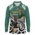 New Zealand South Africa Rugby Custom Long Sleeve Polo Shirt Springboks Kente All Black Maori Together - Polynesian Pride