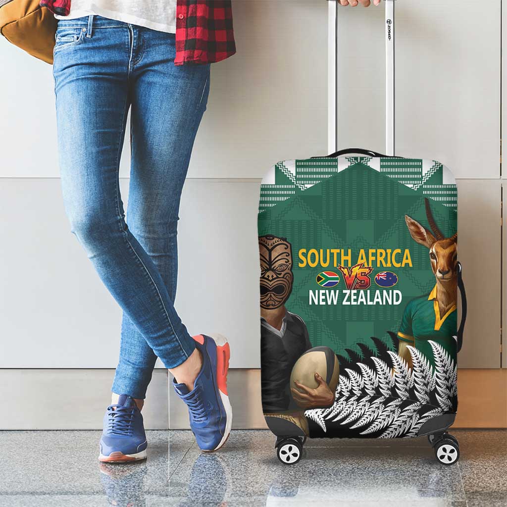 New Zealand South Africa Rugby Luggage Cover Springboks Kente All Black Maori Together - Polynesian Pride