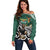 New Zealand South Africa Rugby Custom Off Shoulder Sweater Springboks Kente All Black Maori Together - Polynesian Pride