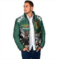 New Zealand South Africa Rugby Custom Padded Jacket Springboks Kente All Black Maori Together - Polynesian Pride