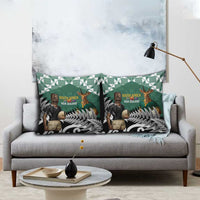 New Zealand South Africa Rugby Pillow Cover Springboks Kente All Black Maori Together - Polynesian Pride