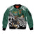 New Zealand South Africa Rugby Custom Sleeve Zip Bomber Jacket Springboks Kente All Black Maori Together - Polynesian Pride