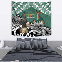 New Zealand South Africa Rugby Tapestry Springboks Kente All Black Maori Together - Polynesian Pride