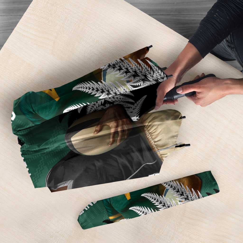 New Zealand South Africa Rugby Umbrella Springboks Kente All Black Maori Together - Polynesian Pride