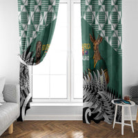 New Zealand South Africa Rugby Window Curtain Springboks Kente All Black Maori Together - Polynesian Pride