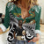 New Zealand South Africa Rugby Custom Women Casual Shirt Springboks Kente All Black Maori Together - Polynesian Pride