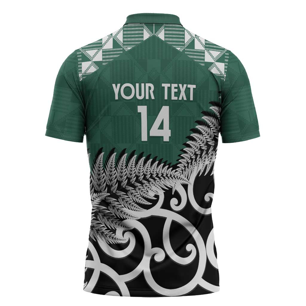 New Zealand South Africa Rugby Custom Zipper Polo Shirt Springboks Kente All Black Maori Together - Polynesian Pride