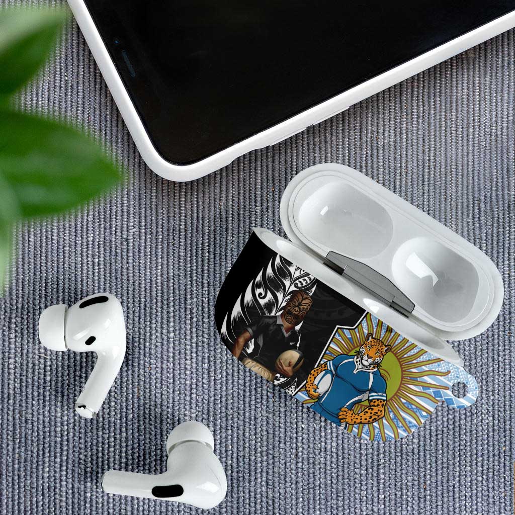 New Zealand Argentina Rugby AirPods Case 2025 Los Pumas All Black Together - Polynesian Pride