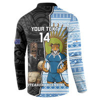 New Zealand Argentina Rugby Custom Button Sweatshirt 2025 Los Pumas All Black Together - Polynesian Pride