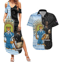 New Zealand Argentina Rugby Custom Couples Matching Summer Maxi Dress and Hawaiian Shirt 2025 Los Pumas All Black Together - Polynesian Pride