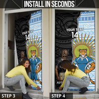 New Zealand Argentina Rugby Door Cover 2025 Los Pumas All Black Together - Polynesian Pride