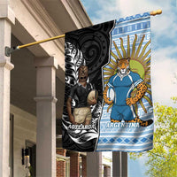 New Zealand Argentina Rugby Garden Flag 2025 Los Pumas All Black Together - Polynesian Pride