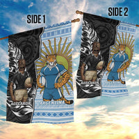 New Zealand Argentina Rugby Garden Flag 2025 Los Pumas All Black Together - Polynesian Pride