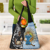 New Zealand Argentina Rugby Grocery Bag 2025 Los Pumas All Black Together - Polynesian Pride